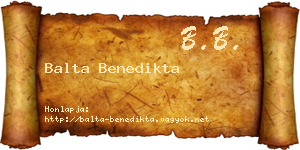 Balta Benedikta névjegykártya